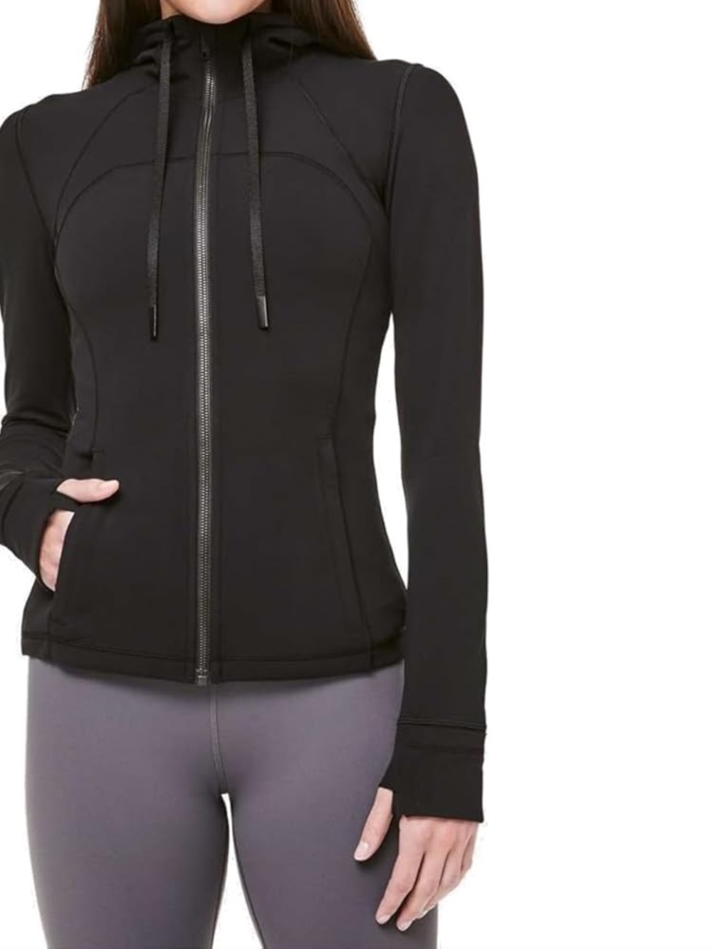 lululemon Define Hooded Jacket Nulu in black.